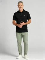 Delicate Crest Embroidery Lapel Polo, Slim Fit Casual Short Sleeve Top for Men - Image 6