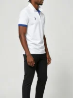 Men's Stretch Sweat Wicking Contrast Trim Embroidered Polo Multi Occasion Daily Travel Top