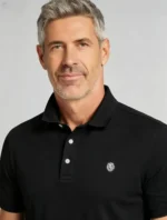 Delicate Crest Embroidery Lapel Polo, Slim Fit Casual Short Sleeve Top for Men - Image 7