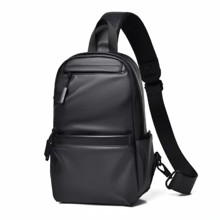 Minimalist Glossy Waterproof Men Commute Sling Chest Bag