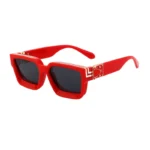 Minimalist Heavy Rivet Big Square Frame Black Sunglasses Unisex - Image 4