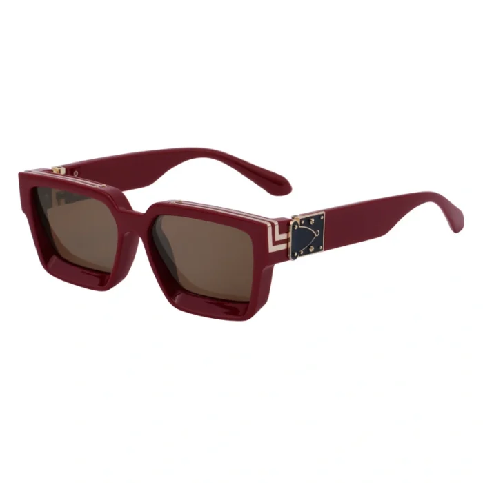 Minimalist Heavy Rivet Big Square Frame Black Sunglasses Unisex - Image 8
