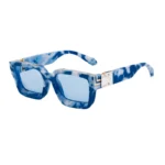 Minimalist Heavy Rivet Big Square Frame Black Sunglasses Unisex - Image 18