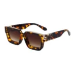 Minimalist Heavy Rivet Big Square Frame Black Sunglasses Unisex - Image 19