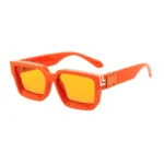 Minimalist Heavy Rivet Big Square Frame Black Sunglasses Unisex - Image 20