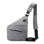 Minimalist Linen-Grey Breathable Water Resistant Anti-theft Sling Chest Bag