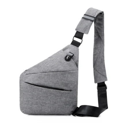 Minimalist Linen-Grey Breathable Water Resistant Anti-theft Sling Chest Bag