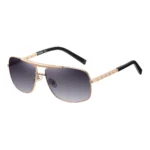 Minimalist Metal Double Bridge Pilot Gradient Gray Sunglasses Unisex