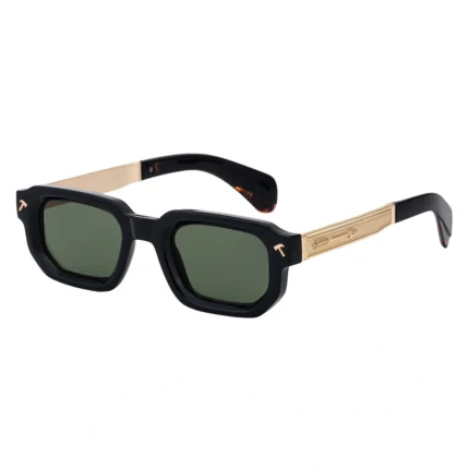 Minimalist Arrow Metal Splicing Thick Black Small Square Sunglasses Unisex