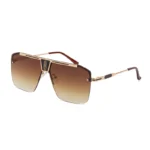 Minimalist Double Bridge Black Logo Rimless Large Square Gradient Purple Pilot Sunglasses Unisex