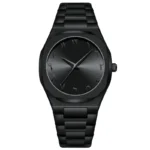 Octagon Arabic Numeral Men Steel Band Watch Minimal Exotic Waterproof Quartz Wristwatch