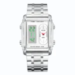 Rectangle Dual Display Multi-Function Men Steel Band Watch Dual Movement Waterproof Quartz Wristwatch - Image 11