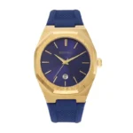 Octagon Silicone Strap Date Men Quartz Watch Slim Sport Waterproof Business Wristwatch