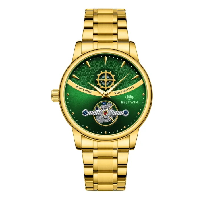 Moon Phase Hollow Two-Tone Men Steel Band Watch Chinese Wave Business Waterproof Quartz Wristwatch - Image 18