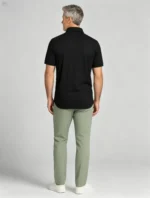 Delicate Crest Embroidery Lapel Polo, Slim Fit Casual Short Sleeve Top for Men - Image 8