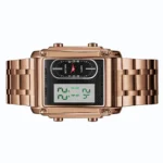 Rectangle Dual Display Multi-Function Men Steel Band Watch Dual Movement Waterproof Quartz Wristwatch - Image 18