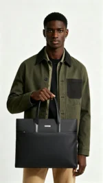 Minimalist Matte Waterproof Business Handheld Laptop Briefcase - Image 2