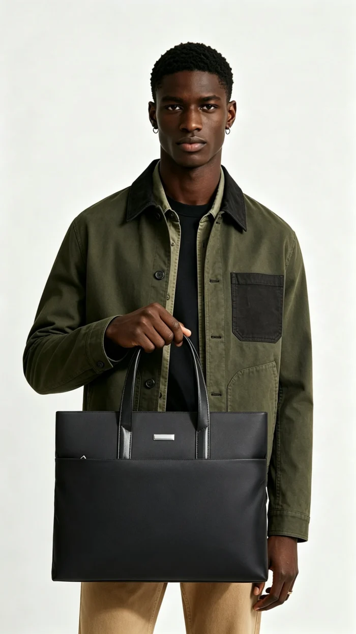 Minimalist Matte Waterproof Business Handheld Laptop Briefcase - Image 2