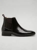 Men's Polished Leather Chelsea Boots Slip-On Ankle Dress Boots - Image 5
