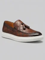 Men's Checkered Tassel Slip-On Casual Loafer Dress Shoes - Image 4
