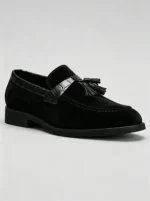 Men's Textured Strap Suede Tassel Dress Loafers - Image 15