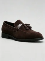 Men's Textured Strap Suede Tassel Dress Loafers - Image 5