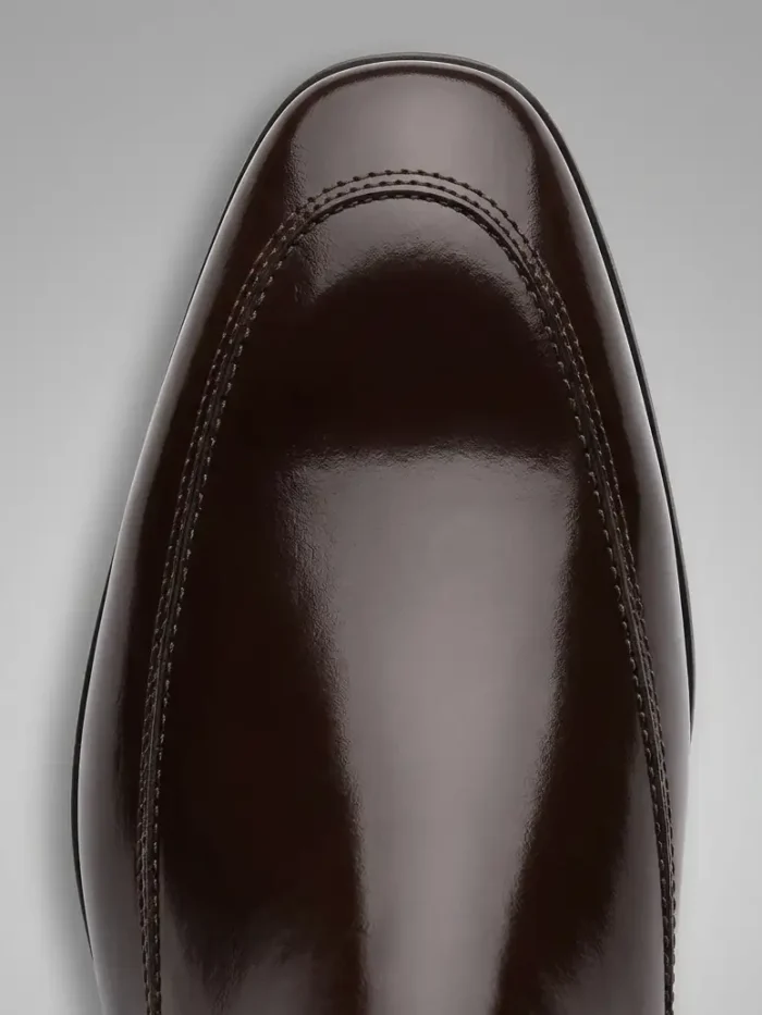 Men's Polished Leather Chelsea Boots Slip-On Ankle Dress Boots - Image 8