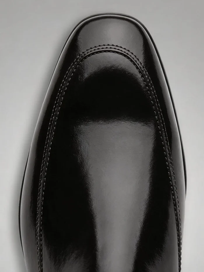Men's Polished Leather Chelsea Boots Slip-On Ankle Dress Boots - Image 3