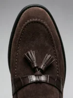 Men's Textured Strap Suede Tassel Dress Loafers - Image 4