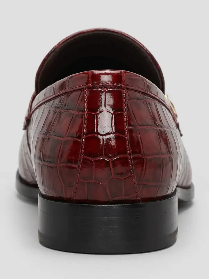 Men's Crocodile Embossed Double Monk Strap Loafer Dress Shoes - Image 12