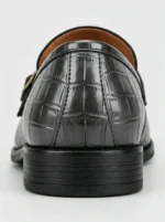 Men's Crocodile Embossed Double Monk Strap Loafer Dress Shoes - Image 7