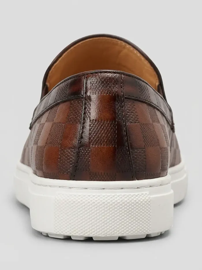 Men's Checkered Tassel Slip-On Casual Loafer Dress Shoes - Image 2
