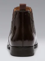 Men's Polished Leather Chelsea Boots Slip-On Ankle Dress Boots - Image 7