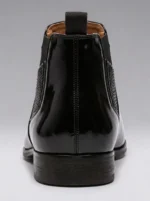 Men's Polished Leather Chelsea Boots Slip-On Ankle Dress Boots - Image 2