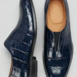 Men's Crocodile Embossed Slip-On Dress Shoes Laceless Formal Loafers
