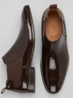Men's Polished Leather Chelsea Boots Slip-On Ankle Dress Boots