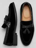 Men's Textured Strap Suede Tassel Dress Loafers - Image 12