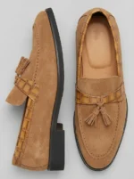 Men's Textured Strap Suede Tassel Dress Loafers - Image 7