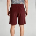 Vintage Embroidered Leather-Patch Corduroy Drawstring Shorts - Image 16