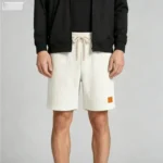 Vintage Embroidered Leather-Patch Corduroy Drawstring Shorts - Image 3