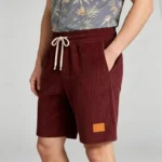 Vintage Embroidered Leather-Patch Corduroy Drawstring Shorts - Image 7