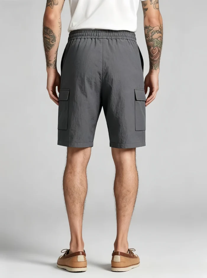 Men's Drawstring Elastic Waist Multi Cargo Pocket Knee Length Summer Casual Shorts - Image 8