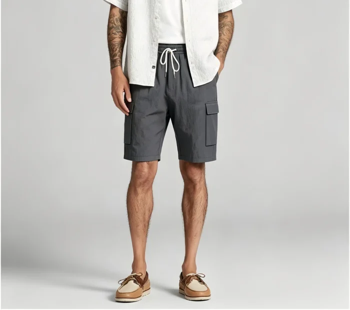 Men's Drawstring Elastic Waist Multi Cargo Pocket Knee Length Summer Casual Shorts - Image 16
