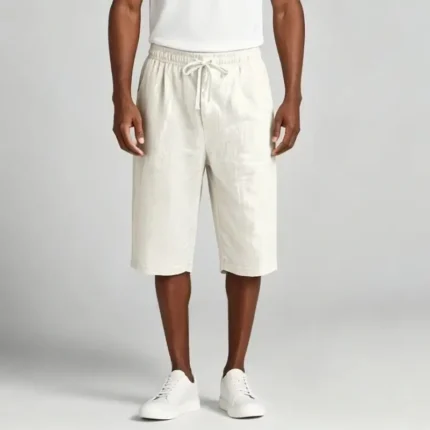 Modern Fit Linen Blend Cropped Pants