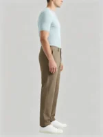 Men's Straight Fit Stretch Twill Chino Pants Business Casual Full Length Trousers - Image 4