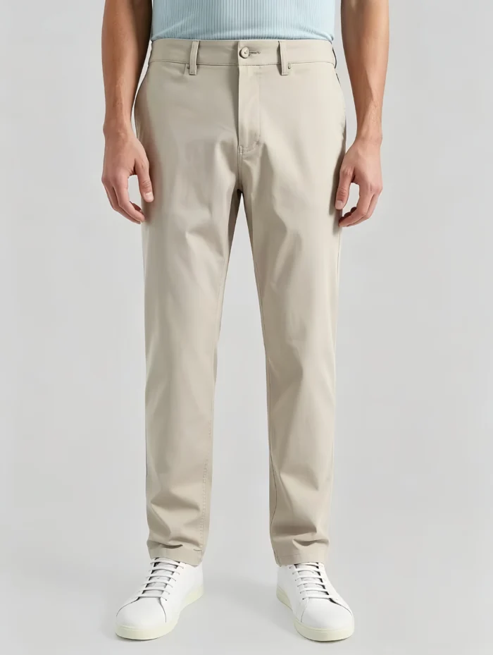 Men's Straight Fit Stretch Twill Chino Pants Business Casual Full Length Trousers - Image 8