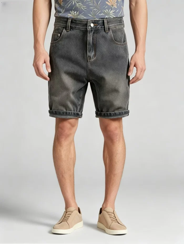 Modern Fit Star Denim Shorts - Image 4