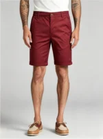 Men's Elastic Waist Roll Cuff Knee Length Chino Shorts Summer Casual Work Shorts - Image 5