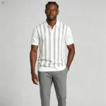 Modern Fit Striped Zip Knit Polo - Image 4