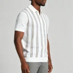 Modern Fit Striped Zip Knit Polo - Image 5